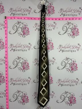 GASPARO Italy silk 100% handmade Men's Black Tie with Geometric Pattern